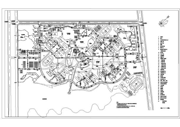 【成都市】某大学总平面规划设计图-图一