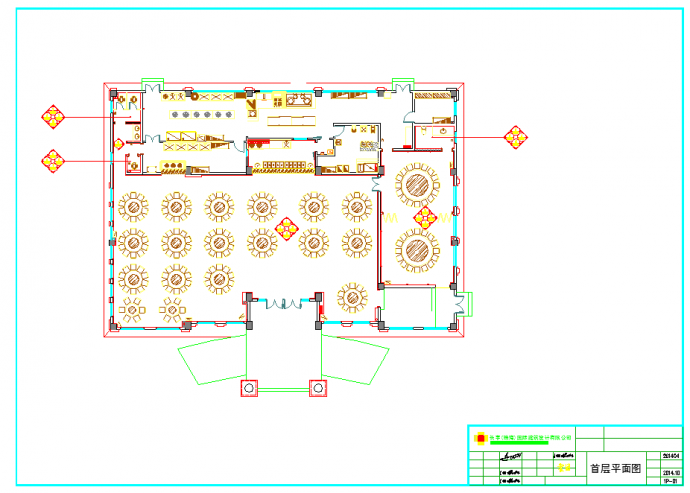 食堂及会议室装修设计施工图纸_图1