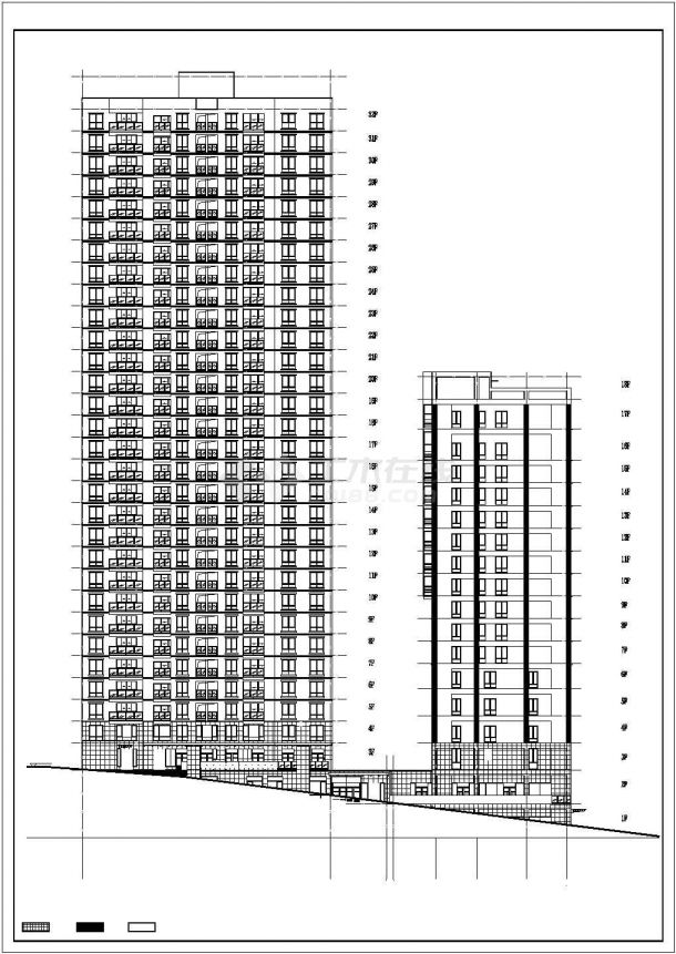 某地33层大底盘商住楼建筑方案及施工图-图二
