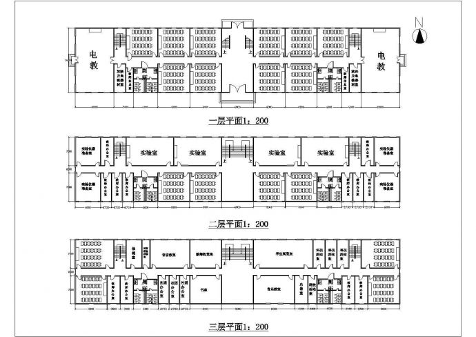 【榆林市】某学校教学楼建筑设计图_图1