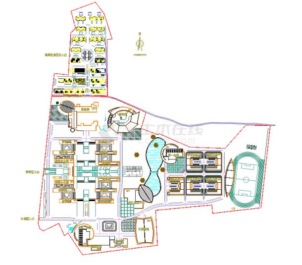 【肥东县】圣泉中学新区规划平面图-图一