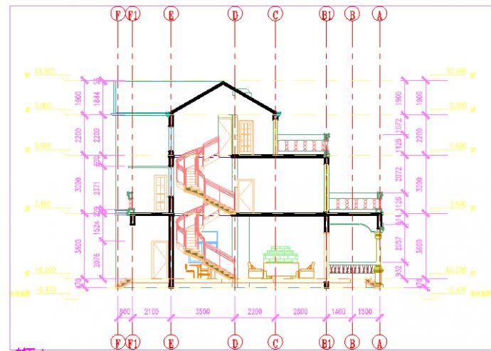 新农村三层小别墅建筑设计图纸_图1