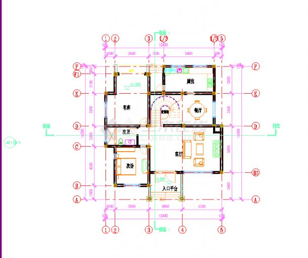 新农村三层小别墅建筑设计图纸-图二