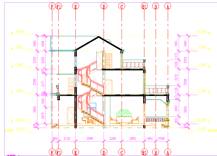 新农村三层小别墅建筑设计图纸