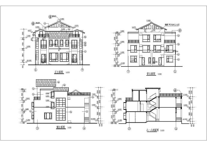 某三层豪华双拼别墅建筑设计图（长15.7米 宽13.2米）_图1
