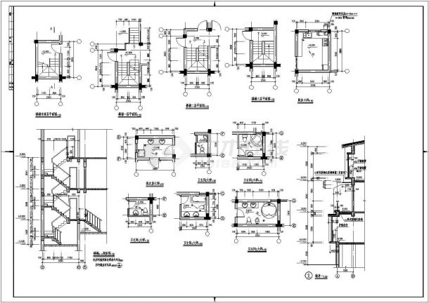 某三层双拼别墅建筑设计图（长17.4米 宽14.1米）-图二