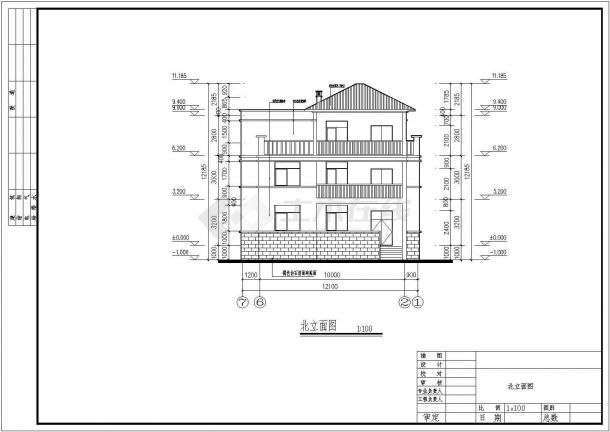 某三层农村住宅建筑设计图含详图（长13.84米 宽12.34米）-图二