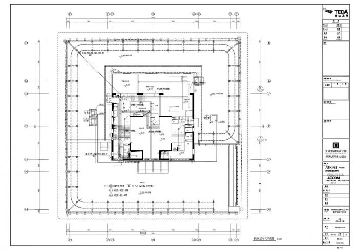 天津泰达现代服务产业区（MSD）泰达广场(荣泰大厦1号楼)F2座（机房层）电气平面CAD图.dwg_图1