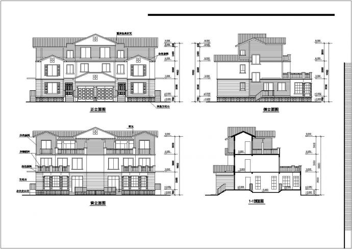 某三层双拼别墅建筑设计图两种方案（长19.6米 宽14.8米）_图1