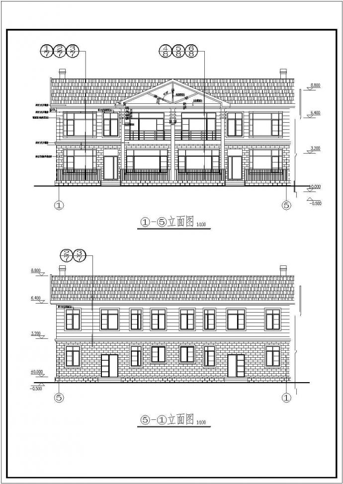 某二层双拼别墅建筑设计图（长20.3米 宽10.4米）_图1
