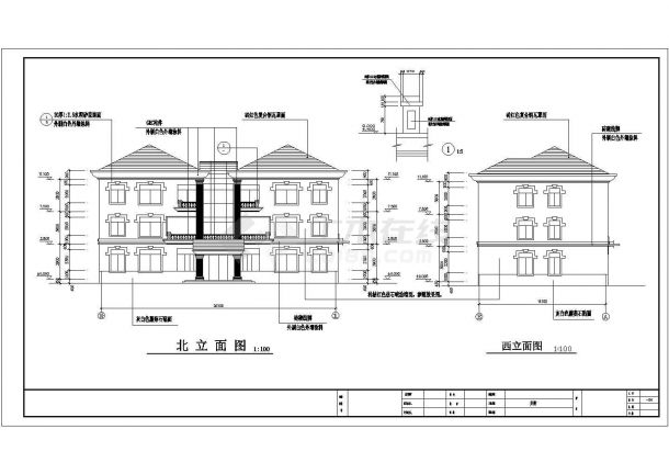 某三层双拼别墅建筑设计图（长23.8米 宽14.1米）-图一
