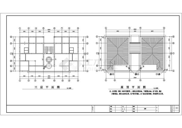 某三层双拼别墅建筑设计图（长23.8米 宽14.1米）-图二