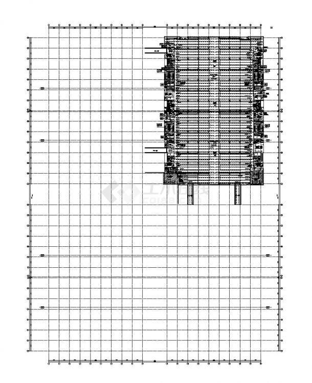工业厂房-电气-生产用房(大)13二层-照明平面图-图二