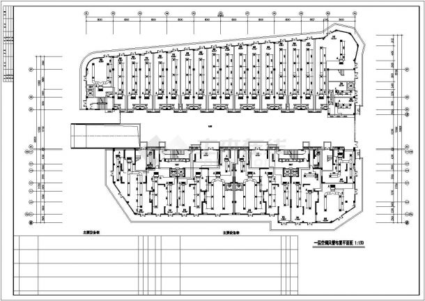 【湖北】大型商业广场暖通空调系统设计施工图（五大分区）-图一