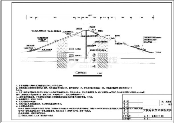 【湖南】小(一)型水库除险加固工程大坝施工图-图二
