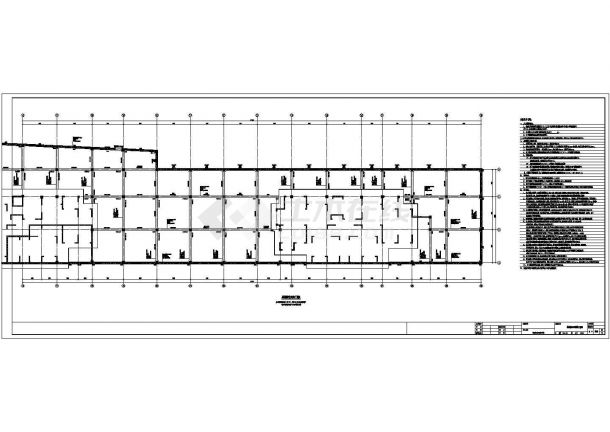 容纳97辆地下一层框架结构停车库结构施工图（含建筑图）-图二