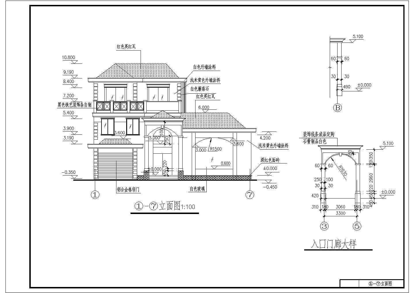 某三层农村房屋建筑设计图（长14.9米 宽11.6米）