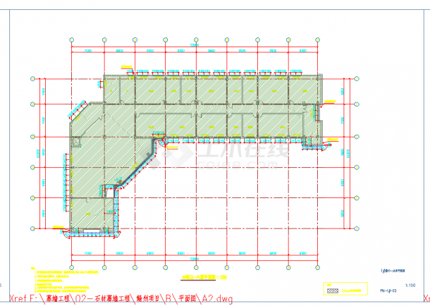 广东地办公园区外立面翻新工程外立面CAD图纸-图二