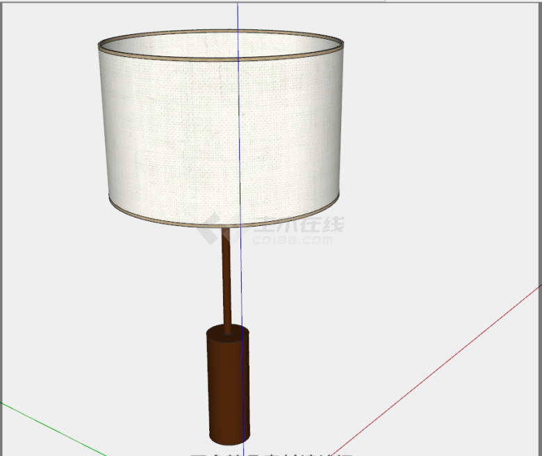 圆柱形简单欧式台灯su模型-图二