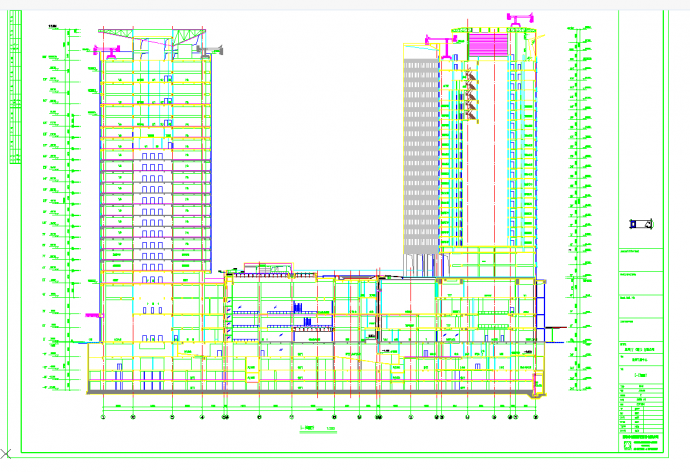 深圳知名超高层框架结构酒店建筑项目施工图CAD图纸_图1