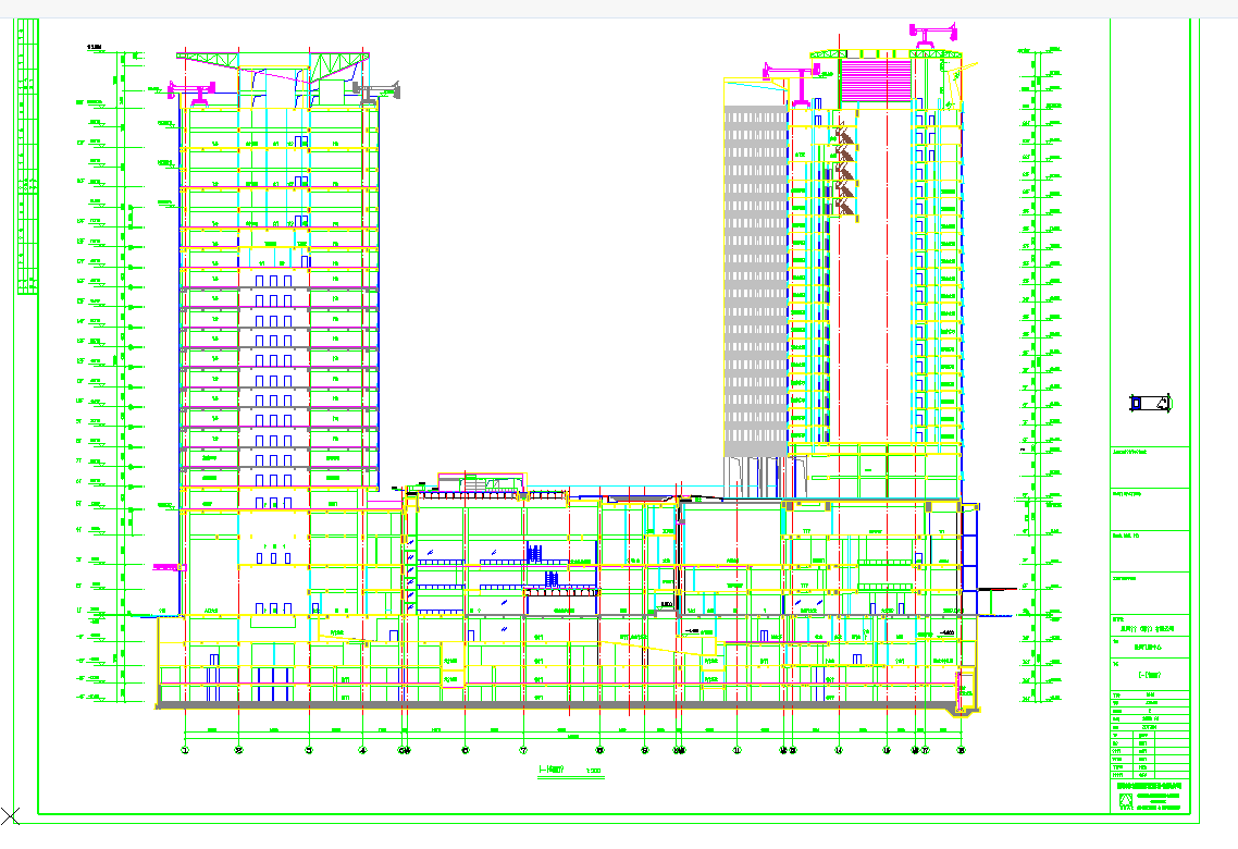 深圳知名超高层框架结构酒店建筑项目施工图CAD图纸