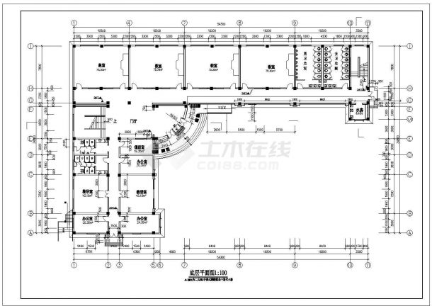 【毕业设计】江苏某四层教学楼建筑施工图（含计算书）-图一