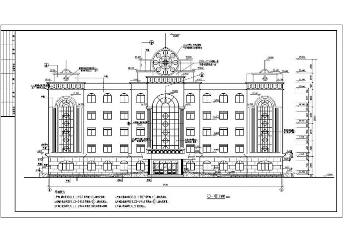 欧式工厂5层办公楼建筑设计施工图纸_图1