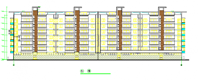 某地七层底商住宅楼建筑设计施工图纸_图1