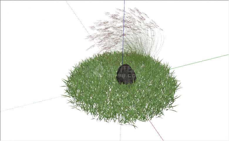 现代简约草皮草坪地被假石su模型-图二