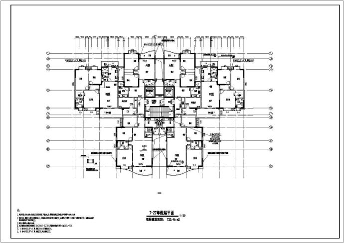 某地区小区32层高层住宅建筑设计方案图_图1