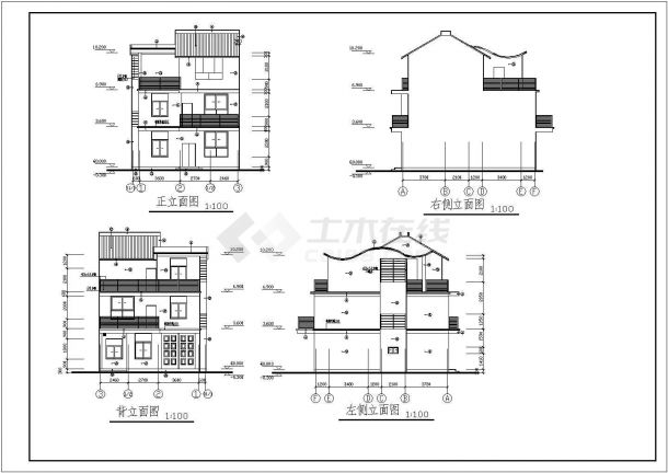 【青岛】某小区两套别墅建筑设计施工图-图一