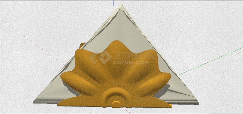 现代三角石膏材质贝壳样式摆件su模型-图一
