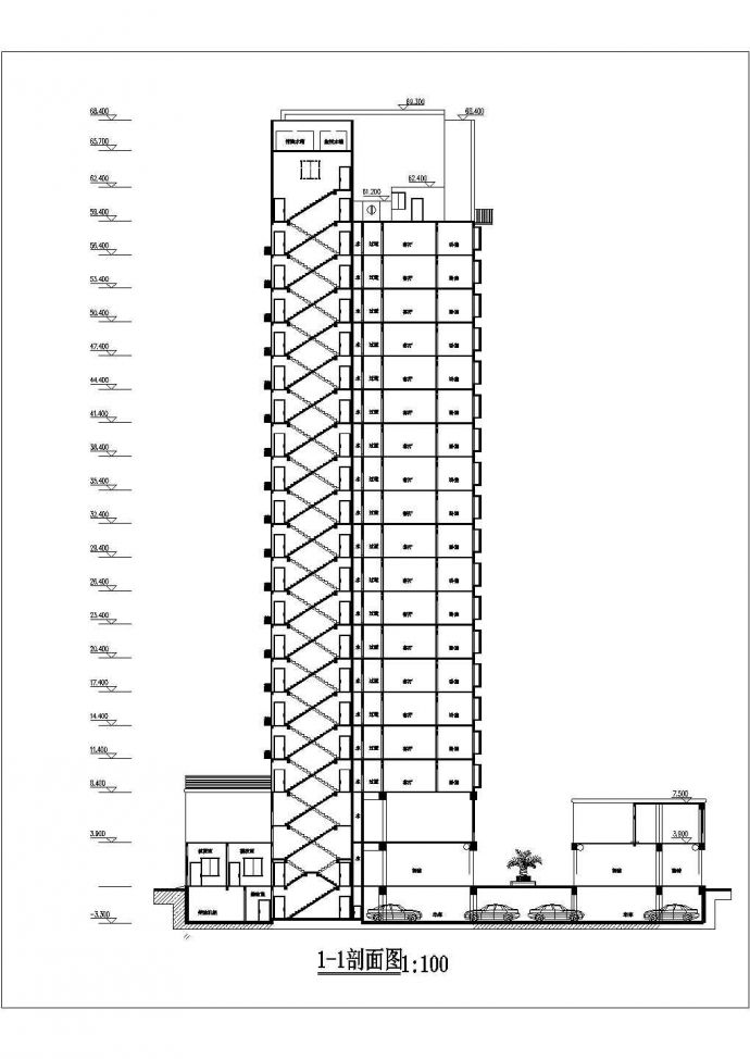 高层商务住宅方案设计图（含设计说明）_图1