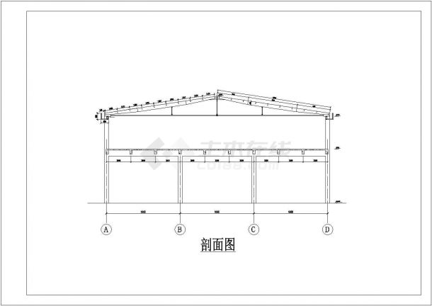 某二层工业厂房建筑设计图（无屋顶平面）-图一