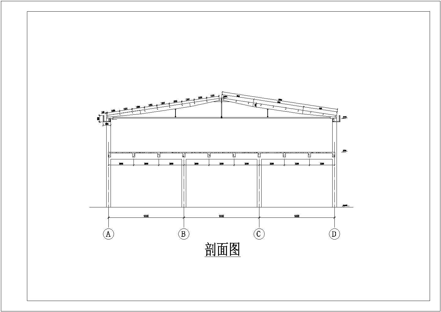 某二层工业厂房建筑设计图（无屋顶平面）