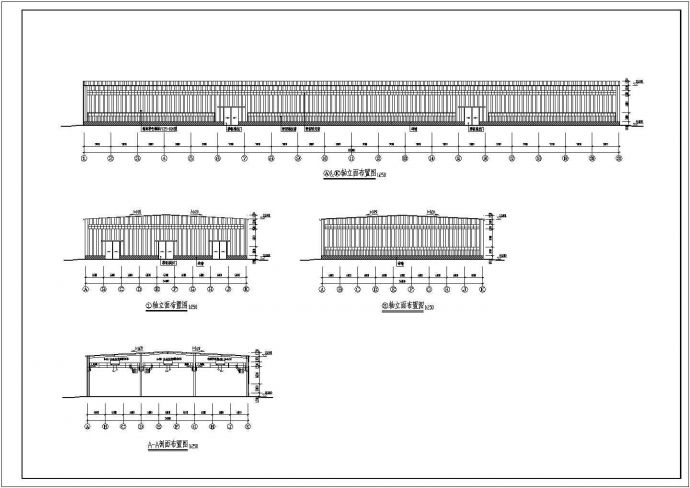 某单层工业厂房建树建筑设计图（长180米 宽54米）_图1