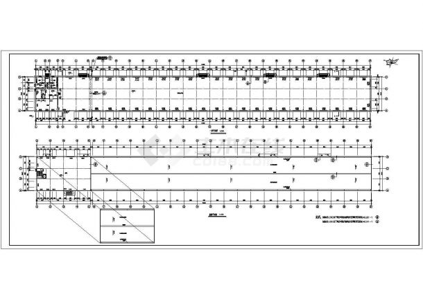 某单层饼干生产厂房建筑设计图（长200.48米 宽20.48米）-图二