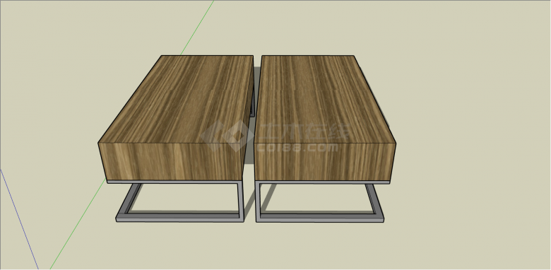 木制长方形叠排椅子su模型-图二