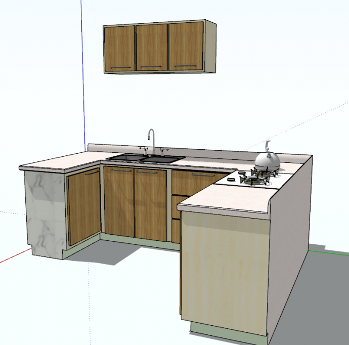 厨房橱柜构造su模型_图1