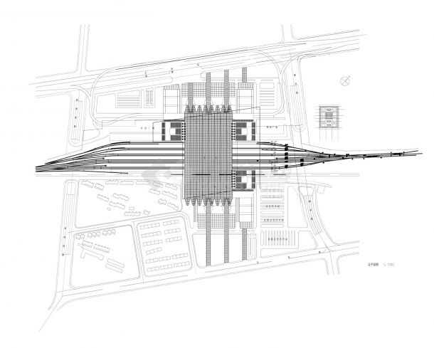 某某车站建筑结构平面图CAD-图一
