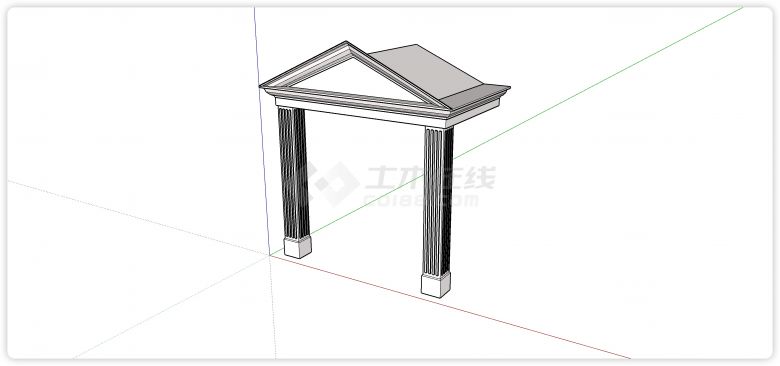  Roman column triangle shaped door pocket door su model - Figure 1