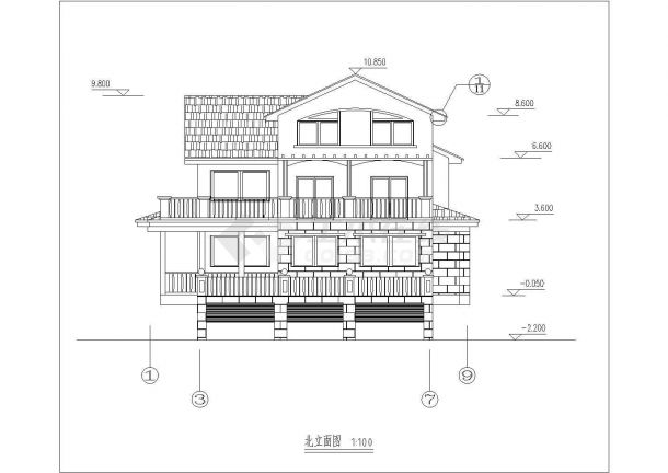 【南京】大学城三层小别墅设计图纸-图二
