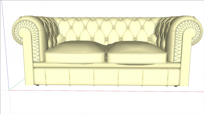 凹凸纹路小型沙发su模型_图1