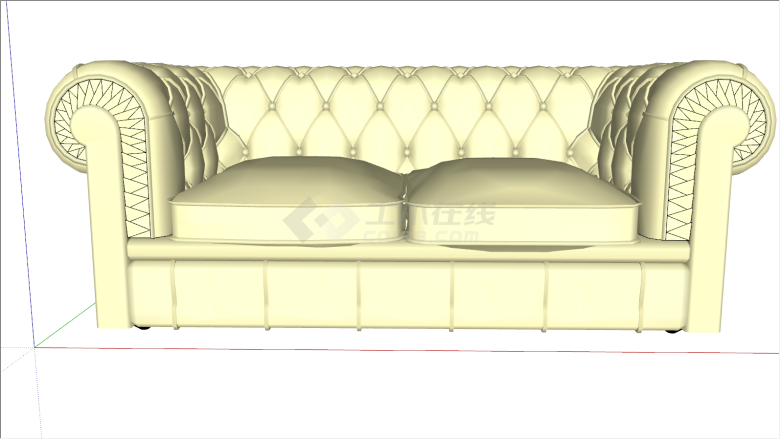 凹凸纹路小型沙发su模型-图一