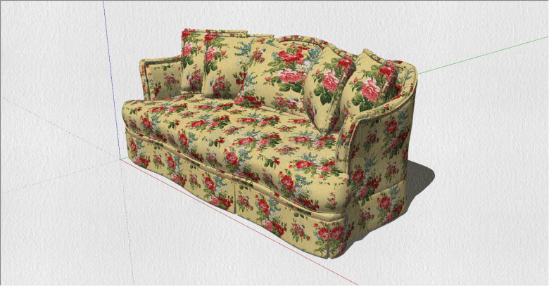现代简素风格中式沙发su模型-图一