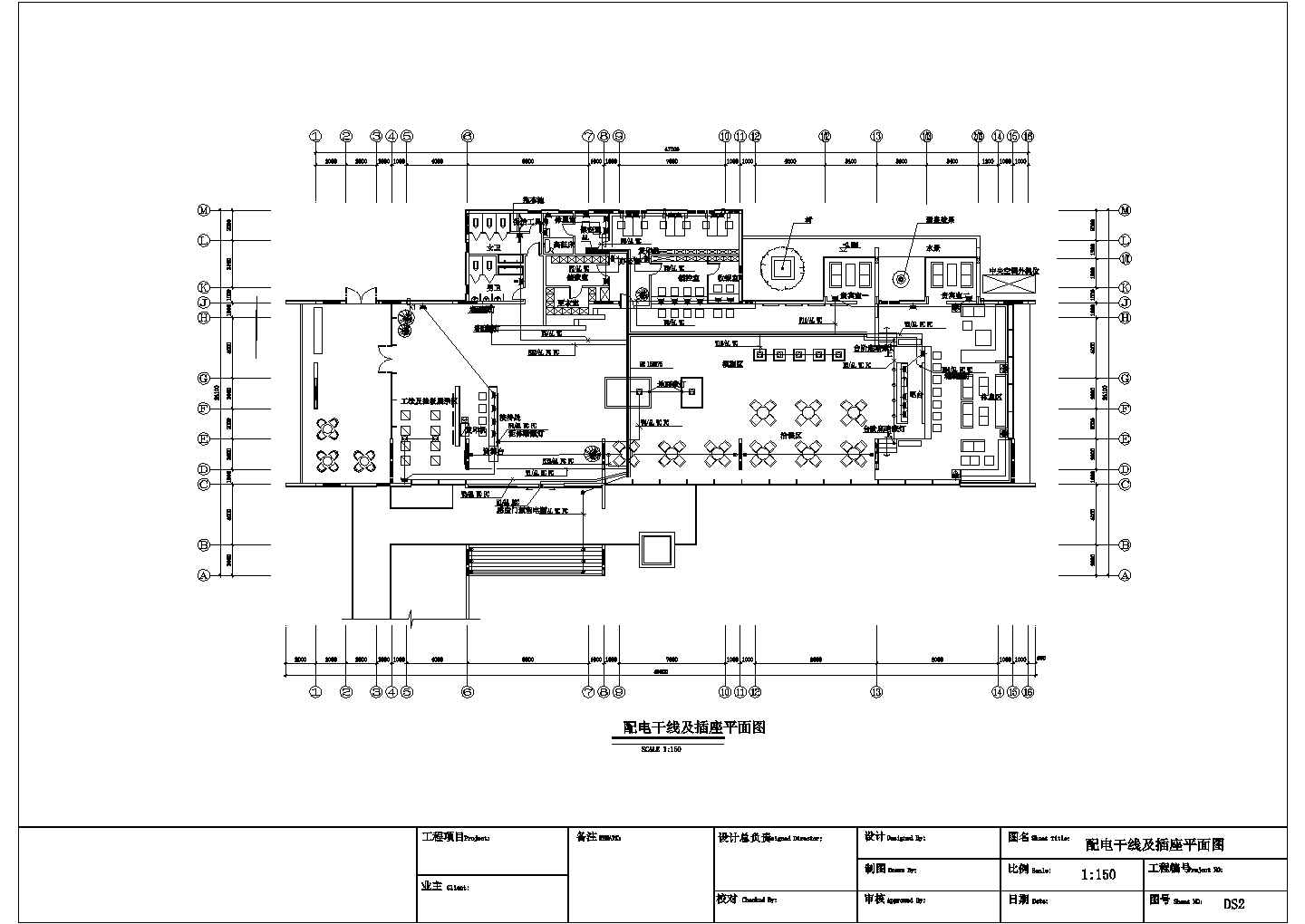 某地某售楼中心强电施工CAD设计图纸