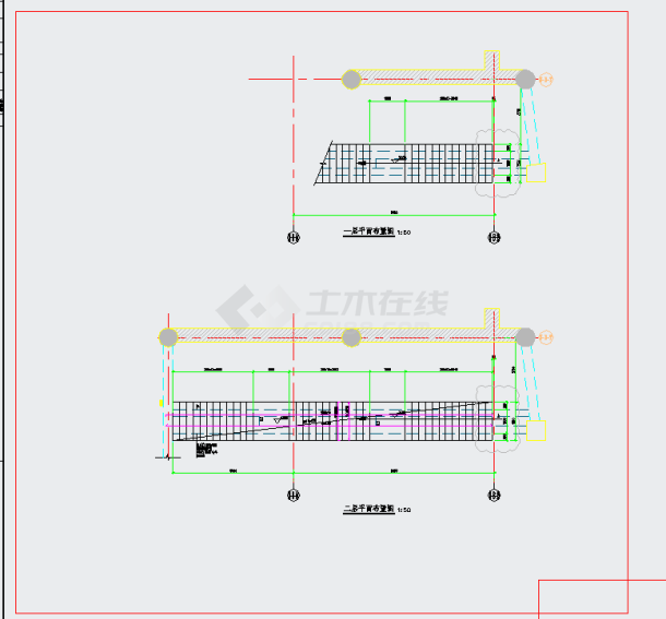 江苏工业园区体育中心游泳馆建筑施工图土建CAD图纸-图二