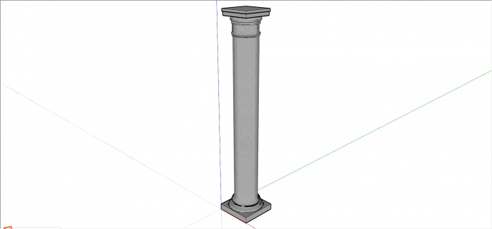 欧式罗马别墅装饰柱子su模型_图1