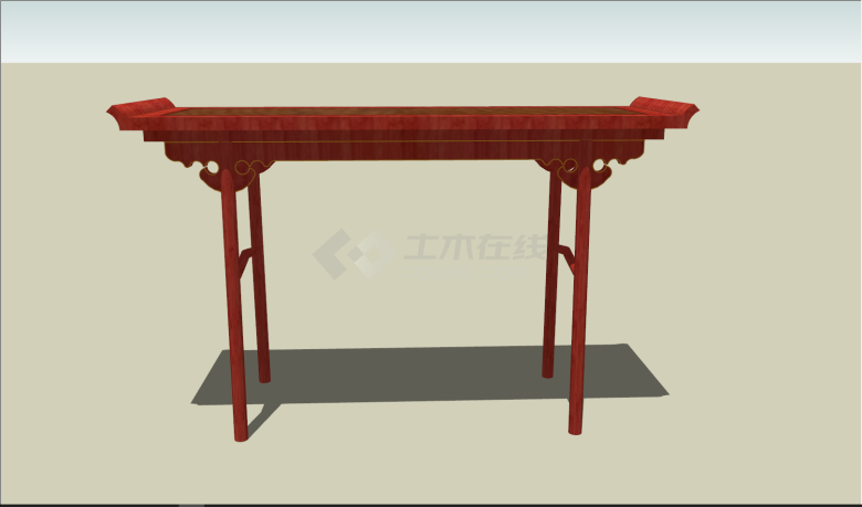 红木高脚桌子中式家具su模型-图一