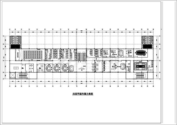 【江西】某办公室会议室平立面装修图-图一